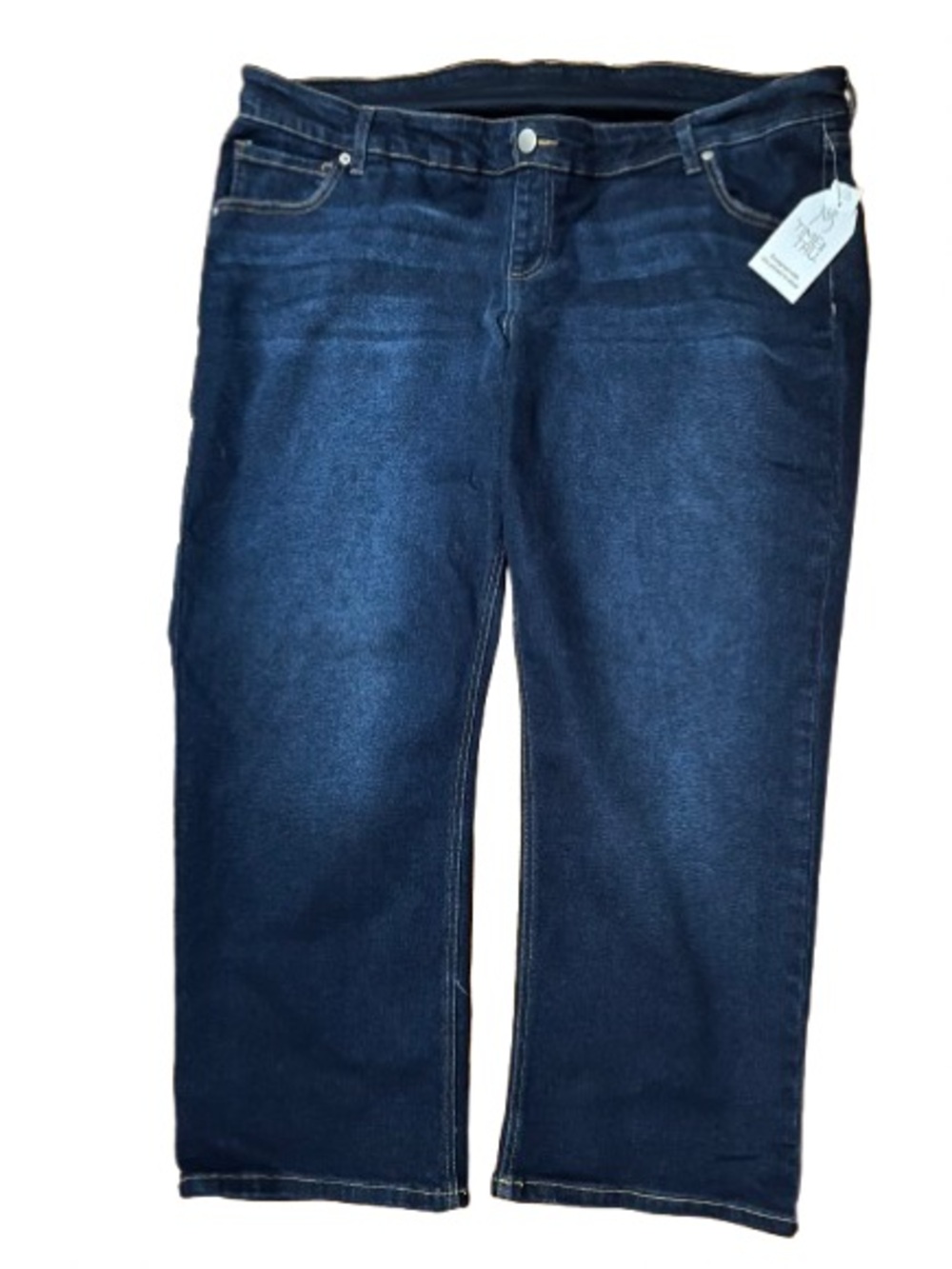 NWT Time And Tru Maternity Dark Blue Wash Straight Jeans Size 20